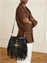 Сумка на плечо Rider из кожи с бахромой BURBERRY, черный 47345543