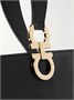 Миниатюрная сумка-клатч из блестящей кожи с украшениями Ferragamo, черный 47346019