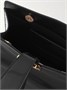 Миниатюрная сумка-клатч из блестящей кожи с украшениями Ferragamo, черный 47346019