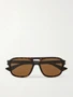 Солнцезащитные очки-авиаторы из ацетата с черепаховой оправой Saint Laurent Eyewear, коричневый 47348797