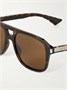 Солнцезащитные очки-авиаторы из ацетата с черепаховой оправой Saint Laurent Eyewear, коричневый 47348797