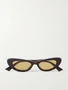 Солнцезащитные очки в черепаховой оправе Ribbon «кошачий глаз» BOTTEGA VENETA EYEWEAR, коричневый 47348910