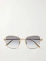 Солнцезащитные очки DiorTribales S1U в квадратной оправе золотистого цвета DIOR EYEWEAR, золотой 47349280