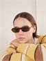 Круглые ацетатные солнцезащитные очки MIU MIU, коричневый 47350262