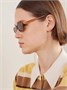 Круглые ацетатные солнцезащитные очки MIU MIU, коричневый 47350262