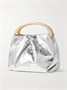 Сумка на плечо из плиссированной металлизированной мятой кожи DRIES VAN NOTEN, серебряный 47350953