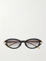 Солнцезащитные очки Panthère от Cartier с овальной оправой из ацетата и под золото Cartier Eyewear, черный 47352073