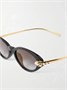 Солнцезащитные очки Panthère от Cartier с овальной оправой из ацетата и под золото Cartier Eyewear, черный 47352073