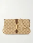 Сумка на плечо Aperitivo из канвы с жаккардовым узором и кожаной отделкой GUCCI, бежевый 47353291
