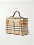 Косметичка-кейс в клетку с кожаной отделкой BURBERRY, коричневый 47359729