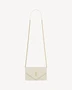 Сумка-кошелек на цепочке PARIS из кожи Grain de Poudre SAINT LAURENT, бежевый 47372229