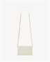 Сумка-кошелек на цепочке PARIS из кожи Grain de Poudre SAINT LAURENT, бежевый 47372229