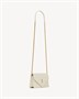 Сумка-кошелек на цепочке PARIS из кожи Grain de Poudre SAINT LAURENT, бежевый 47372229