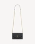 Кошелек на цепочке PARIS из кожи GRAIN DE POUDRE SAINT LAURENT, черный 47372387