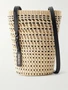 Плетеная сумка-клатч из рафии LOEWE + Paula's Ibiza с кожаной отделкой, бежевый 47373471