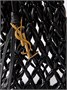 Деревянная сумка-тоут, украшенная бисером и кожей SAINT LAURENT, черный 47338587