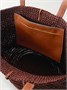 Плетеная сумка-тоут из рафии Hunting Season Market с кожаной отделкой, коричневый 47338847