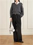 Сумка-хобо из мятой металлизированной кожи JIL SANDER, серебряный 47344857