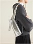 Сумка-хобо из мятой металлизированной кожи JIL SANDER, серебряный 47344857