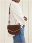 Сумка на плечо из замши с кожаной отделкой Galerie Aquazzura, коричневый 47345083