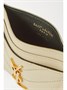 Бумажник для карт Monogramme из стеганой текстурированной кожи SAINT LAURENT, бежевый 47346252