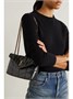 Стеганая кожаная сумка на плечо Puffer Toy SAINT LAURENT, черный 47346265