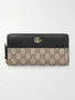 Кошелек Petite Marmont из текстурированной кожи с принтом на канве с покрытием GUCCI, черный 47346406