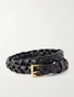 Кожаный ремень Solo intrecciato BOTTEGA VENETA, черный 47346550