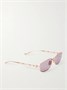 Прямоугольные солнцезащитные очки в бамбуковой оправе из металла Gucci Eyewear, розовый 47347025