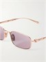 Прямоугольные солнцезащитные очки в бамбуковой оправе из металла Gucci Eyewear, розовый 47347025