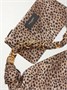 Сумка тоут Amalia среднего размера из шелковистого атласа с леопардовым принтом SAINT LAURENT, коричневый 47347030