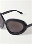 Круглые ацетатные солнцезащитные очки ALAÏA EYEWEAR, черный 47348414