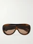Солнцезащитные очки D-образной формы из ацетата черепахового цвета Gucci Eyewear, коричневый 47348567
