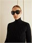 Маска, солнцезащитные очки с широкой круглой металлической оправой ALAÏA EYEWEAR, черный 47348570