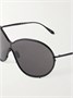 Маска, солнцезащитные очки с широкой круглой металлической оправой ALAÏA EYEWEAR, черный 47348570