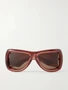 SL 902 Howl D-образные солнцезащитные очки из ацетата Saint Laurent Eyewear, бордовый 47348705
