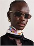Золотистые солнцезащитные очки Gucci Eyewear Bamboo прямоугольной формы, золотой 47349012