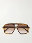 Солнцезащитные очки-авиаторы из ацетата черепахового цвета LOEWE EYEWEAR, коричневый 47349462