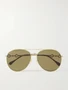 Солнцезащитные очки-авиаторы золотистого цвета Gucci Eyewear, золотой 47349482