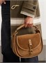 Маленькая замшевая сумка через плечо с кожаной отделкой BURBERRY, коричневый 47351186