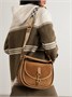 Маленькая замшевая сумка через плечо с кожаной отделкой BURBERRY, коричневый 47351186
