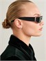 Прямоугольные ацетатные солнцезащитные очки Saint Laurent Eyewear, черный 47352154