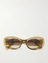 Солнцезащитные очки-кошачий глаз Anagram из ацетата оверсайз LOEWE EYEWEAR, желтый 47352426