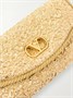 Сумка через плечо из жатой ткани с кожаной отделкой VALENTINO GARAVANI, золотой 47353290
