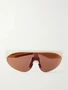 Круглые резиновые солнцезащитные очки Moncler Eyewear, белый 47358378
