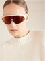 Круглые резиновые солнцезащитные очки Moncler Eyewear, белый 47358378