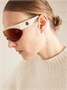 Круглые резиновые солнцезащитные очки Moncler Eyewear, белый 47358378