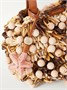 Мини-сумка с кожаной отделкой и бусинами из плетеной рафии Pom Pom Aquazzura, бежевый 47359025