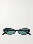 Erin овальные ацетатные солнцезащитные очки Saint Laurent Eyewear, черный 47360476