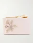 Клатч Bloom из атласа, украшенный кристаллами ERDEM, розовый 47323810